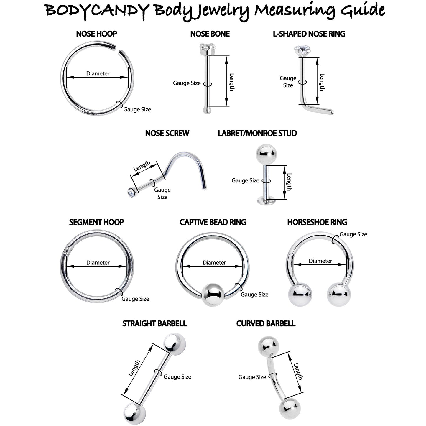 20G 5/16 Clear Aurora Gem Heart Rococo Valentines Day Nose Hoop