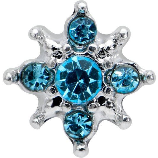 16G 5/16 Blue Gem Stylish Snowflake Labret Monroe Tragus