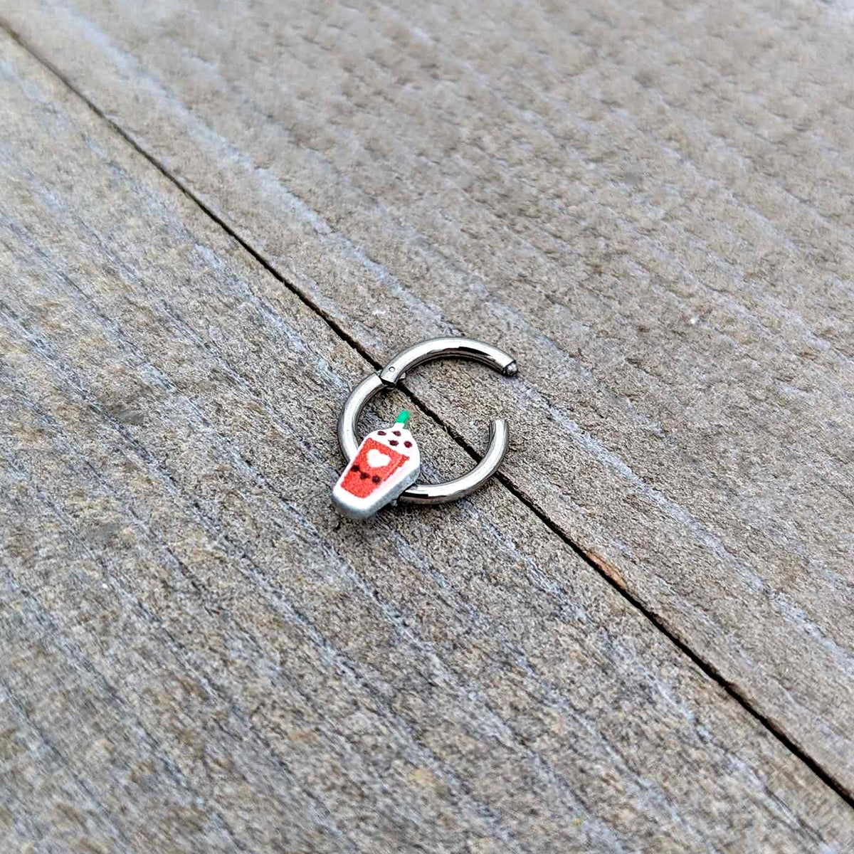 16G 5/16 Sweet Pumpkin Frappe Autumn Hinged Segment Ring