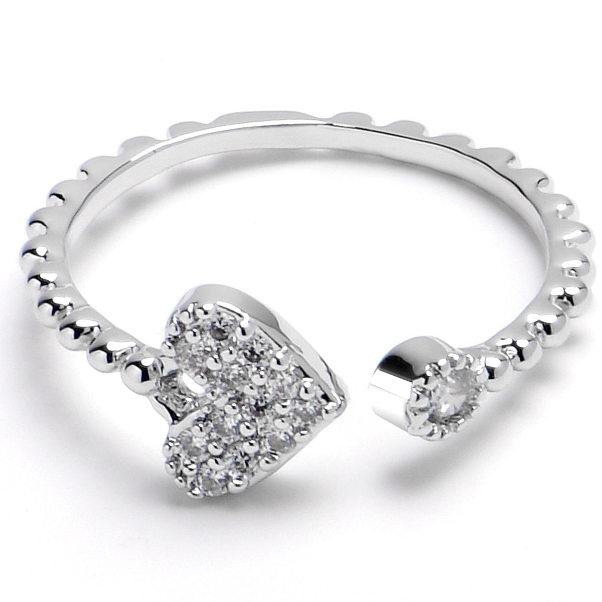 Midi Ring Clear Gem Delicate Sparkle Heart Toe Ring