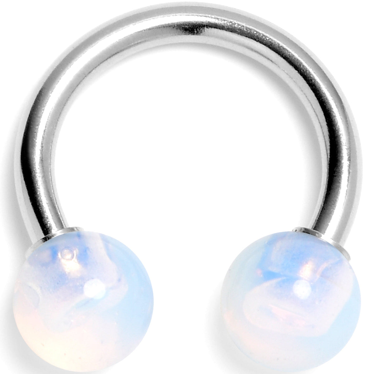 14G 3/8 Opalite Natural Stone Horseshoe Circular Barbell
