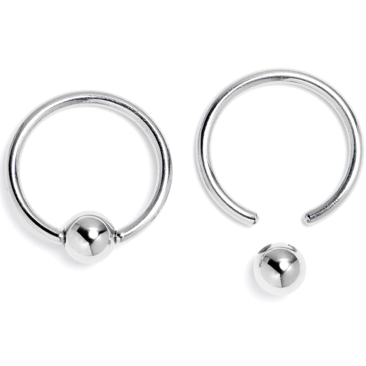 16G 3/8 Howling Ghost BCR Captive Ring Set of 4