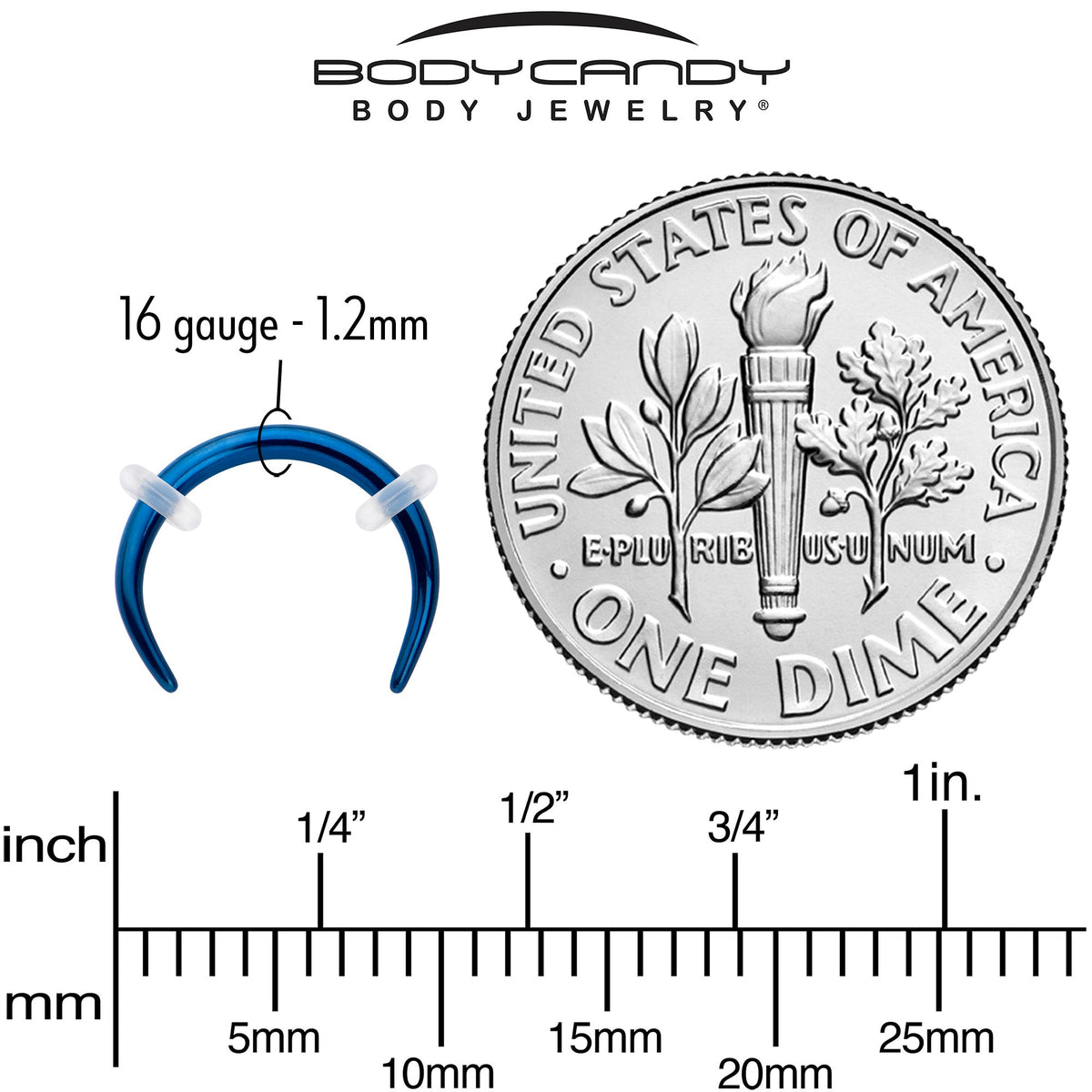 16G 5/16 Blue Pincher Crescent Taper