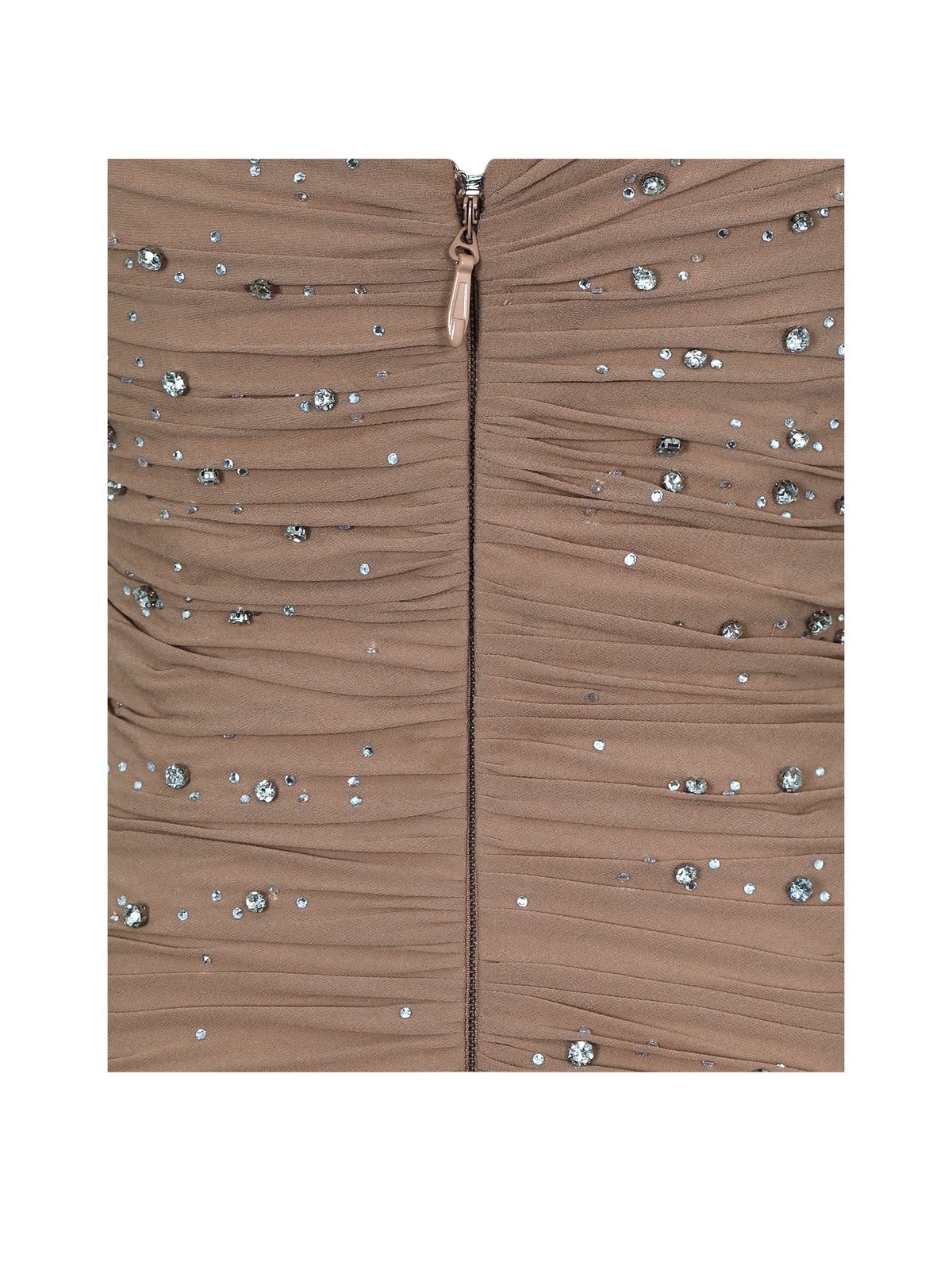 Viveca Apricot Crystal-Embellished Asymmetrical Ruched Maxi Dress