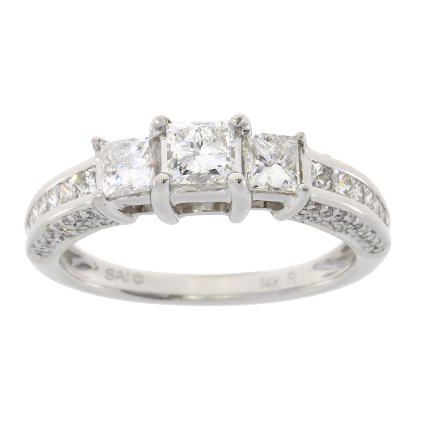 1.50ct Diamond 3 Stone Ring 14KT White Gold