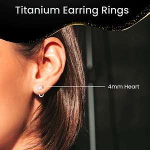 20G Implant Grade Titanium Heart Open Hoop Earrings