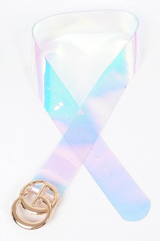Plus Size Logo Clear PVC Belt