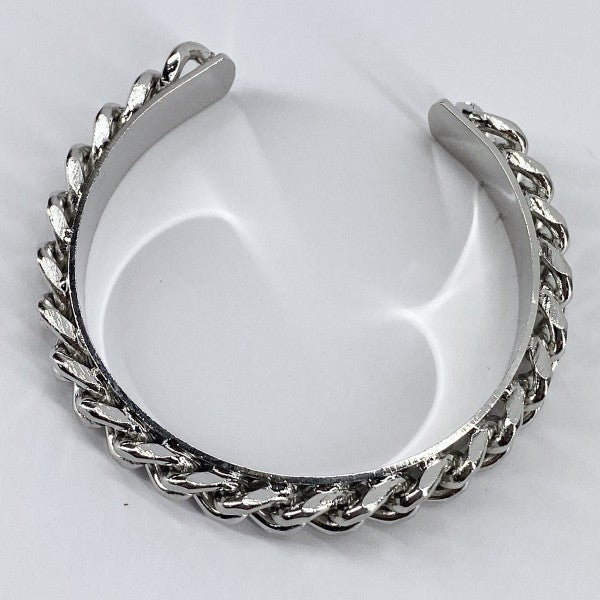 Open Cuff Bracelet With Cuban Link Chain