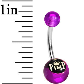 Purple Acrylic Pimp King Belly Ring