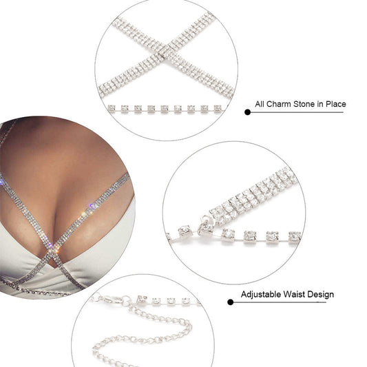 Jewelry Sexy Rhinestone Claw Chain Bikini Chest Necklace Body Cha Body Chain Accessories