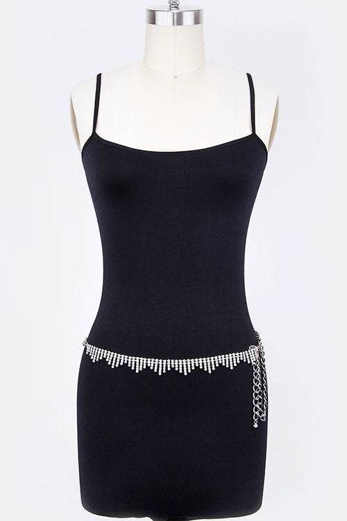 Sparkly Chevron Rhinestone Chain Belt
