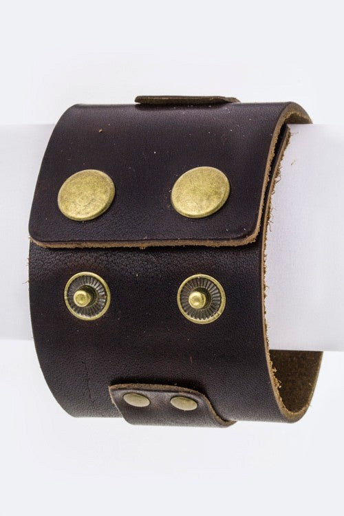 Hinged Layer Leather Cuff