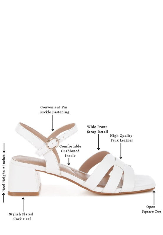 Eliska Strappy Square Toe Block Heels