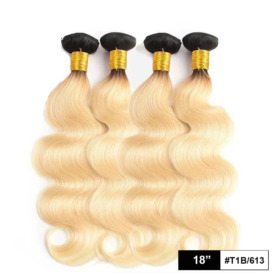 Rebecca Ombre Body Wave Human Hair Bundles | 1B/4/27/30/99J/613 Blonde Two & Three-Tone Remy Weave Deals