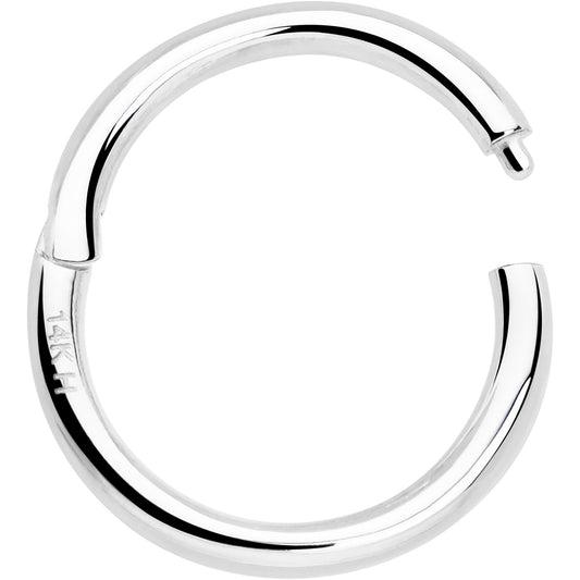 14k Solid White Gold Hinged Segment Ring Elegance 18G 5/16