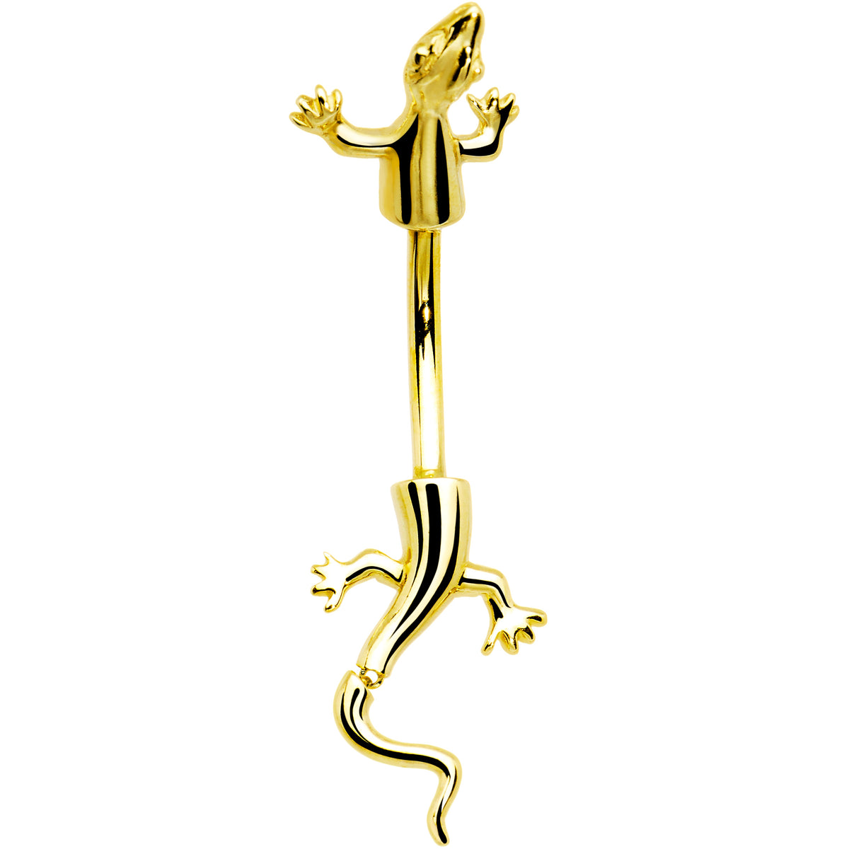 16G Solid 14k Yellow Gold Lizard Belly Ring