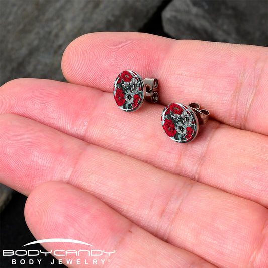 Blossom Creation Vibrant Bloom of Flowers Stud Earrings by Onyx O