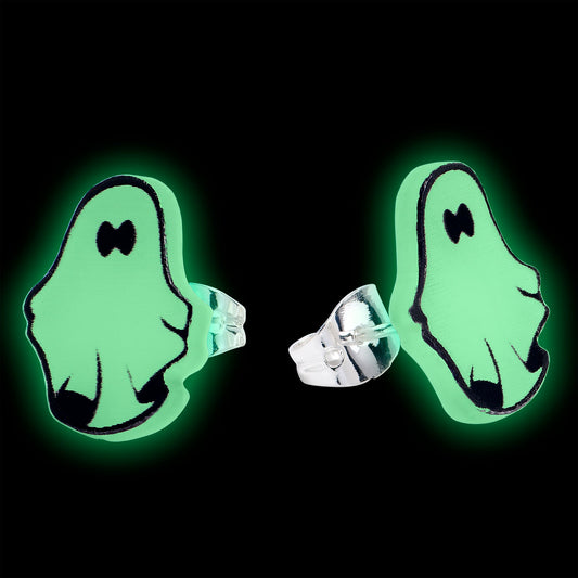 Glow In The Dark Ghost Stud Earrings