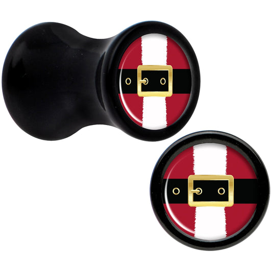 Christmas Santa Suit Black Acrylic Saddle Plug Set Sizes 5mm to 20mm