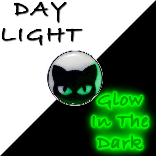 16G Glow in the Dark Peeking Black Cat Tragus Cartilage Earring by Onyx O