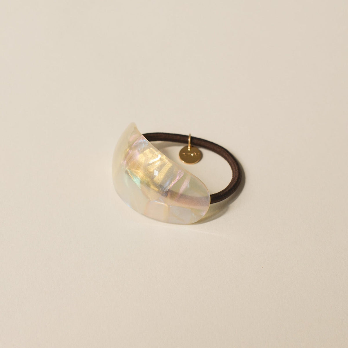 Curved Oval Resin Ponytail Hair Tie | Crystal Shell