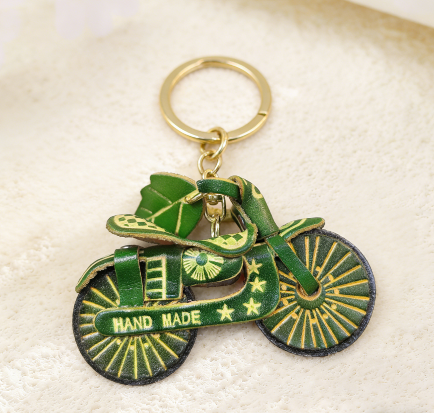 Motorcycle Leather Keychain
