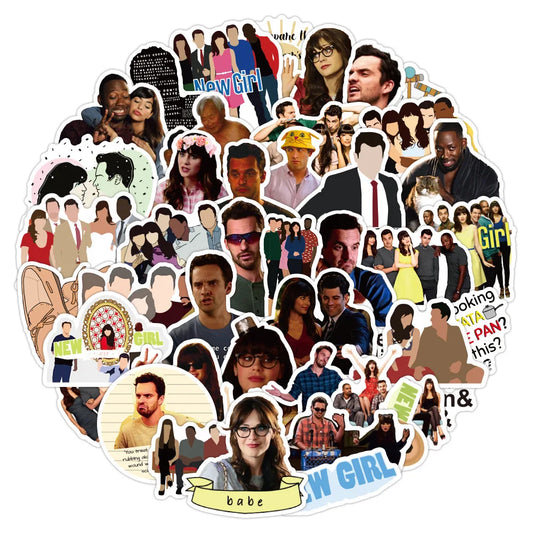 10/30/50PCS TV Show New Girl Stickers Laptop Guitar Luggage Fridge Skateboard Waterproof Cool Graffiti Sticker Decal Kids Toys