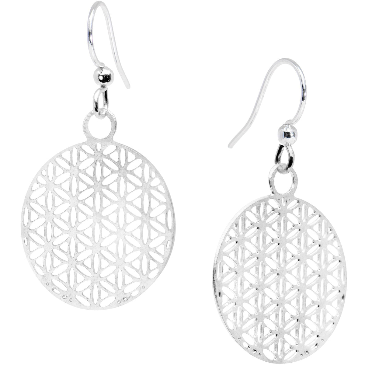 Handcrafted Silver Plated Geometric Refraction Fishhook Earrings