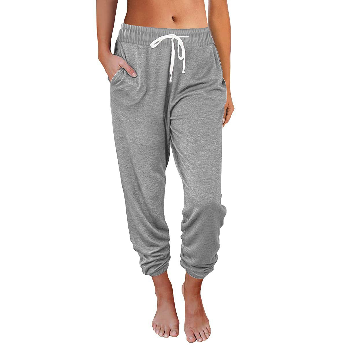Spring Summer Women Women Clothing Casual Loose Pocket High Waist Ankle Length Jogger Pants Women