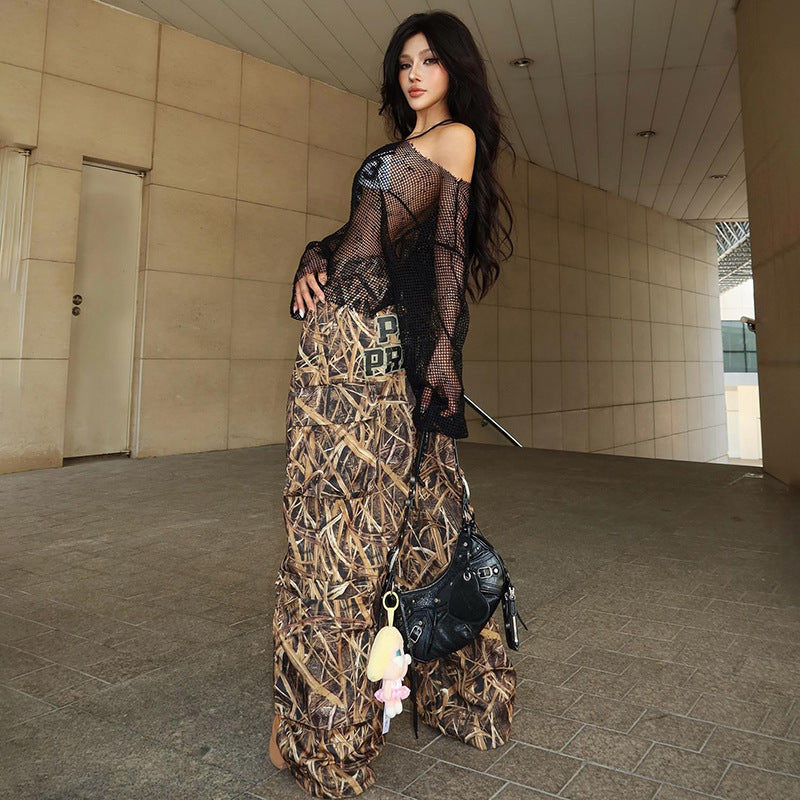 Autumn Winter Sexy See through Oblique Shoulder Loose Fitting Solid Color Long Sleeves Top Sexy Mesh Base Clothing