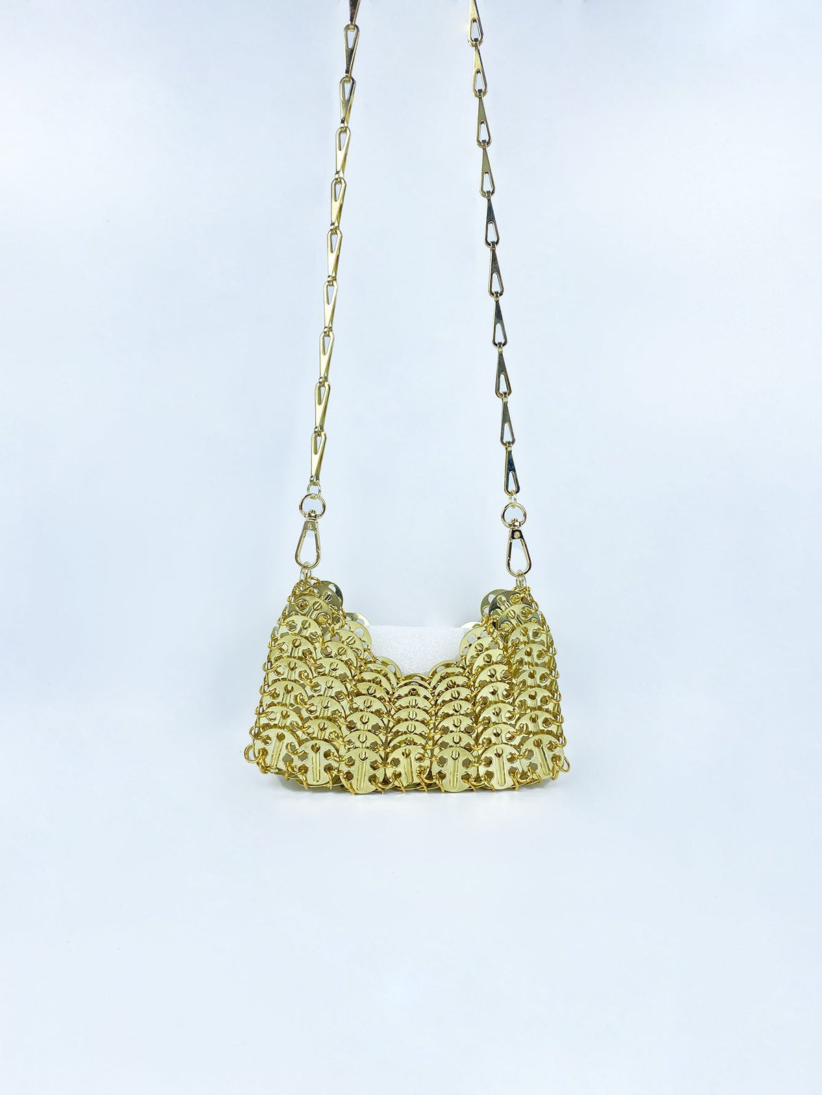 Metal Sequ Chain Hand Woven Bag Western Mobile Phone Lipstick Crossbody Bag Women
