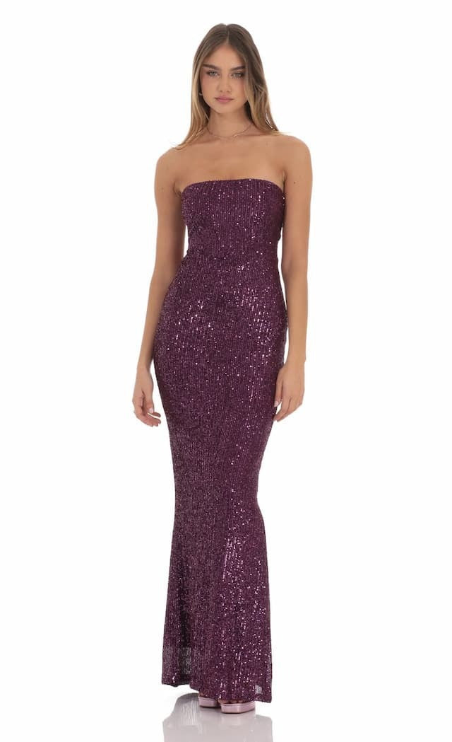 Fishtail Dress Bow Sequined Sexy Nightclub Dress