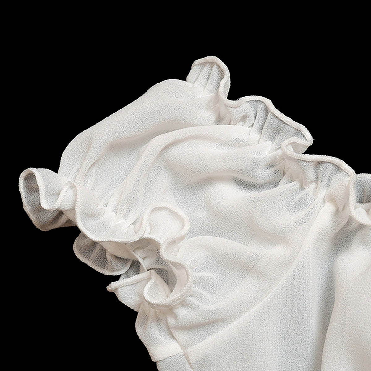 Pure White Strapless Mesh Sexy Split Suit