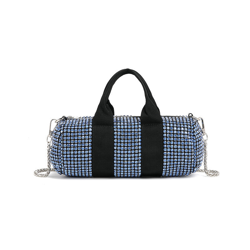 Cross Level Rhinestone Bag Women High Sense Rhinestone Encrusted Chain Pillow Messenger Bag All Matching