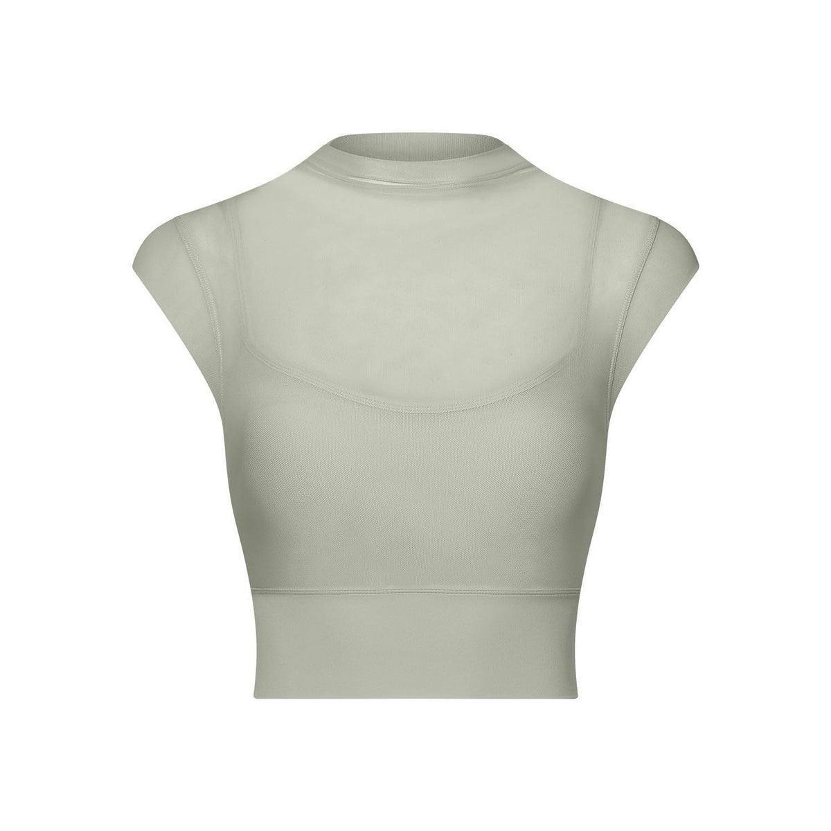 Sexy Mesh Yoga Clothes Flounced Sleeve Running Quick Drying Sports Bra with Chest Pad One Piece Cup Workout Clothes Top