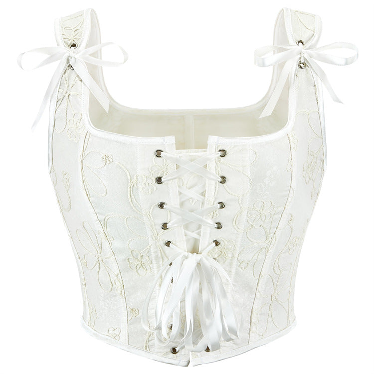 White Double Shoulder Strap Adjustable Women Tube Top Chest Support Body Shaping Top Supply
