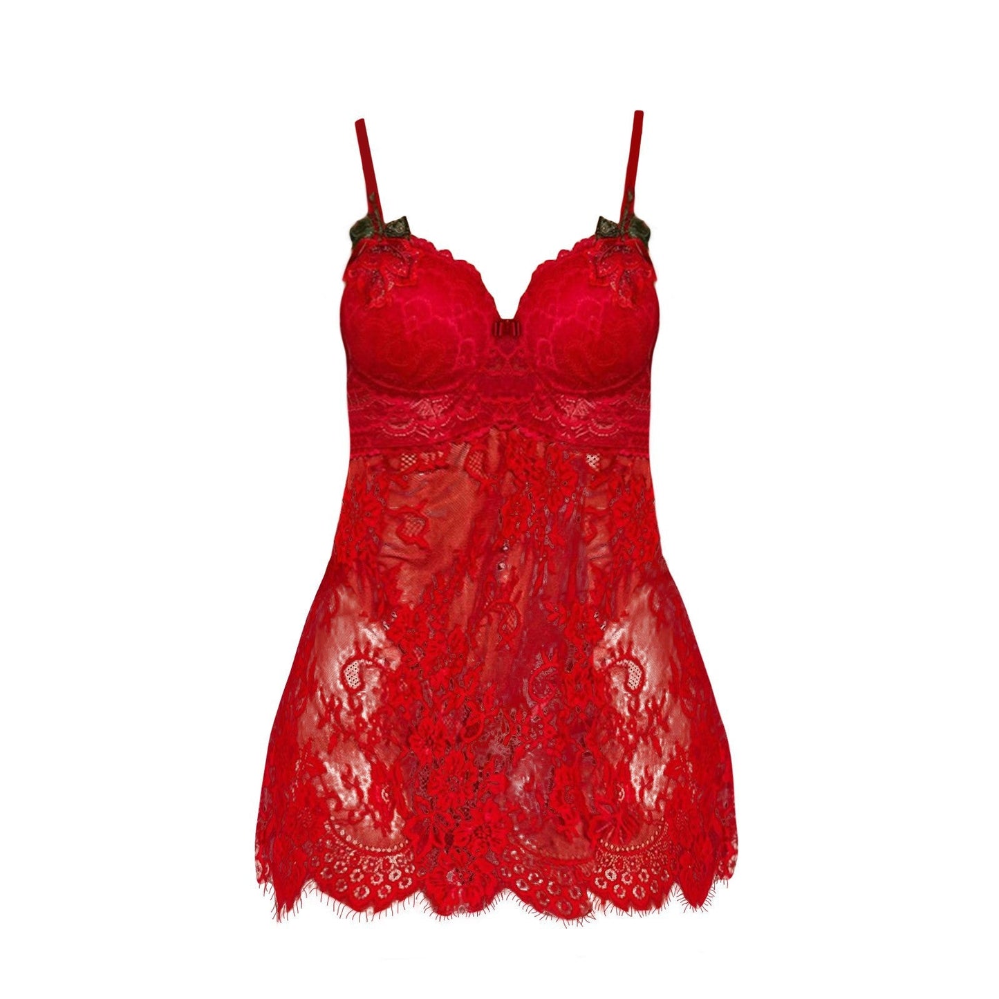 Sexy Mesh Dark Grain Thin Transparent Nightdress Sexy Suit