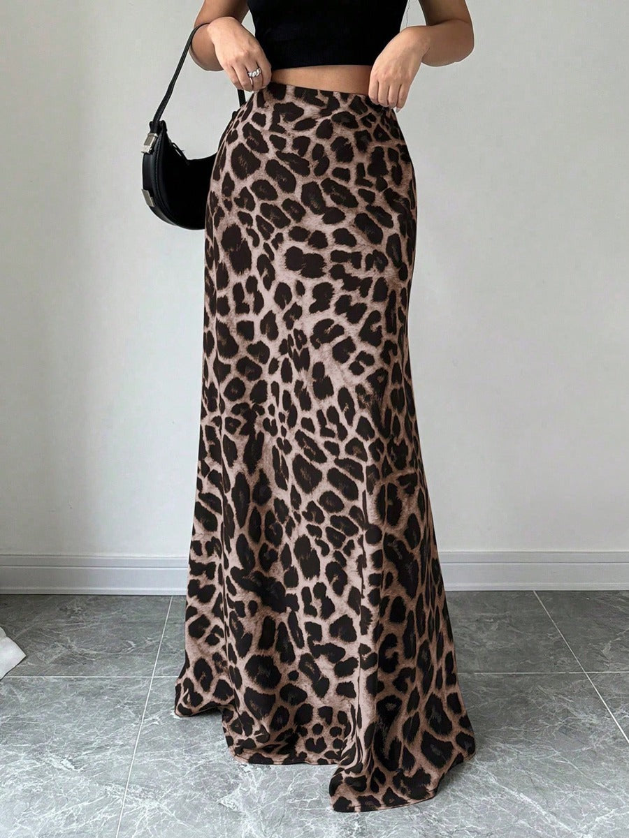 Women Clothing Satin Satin Dress Skirt Women Summer Artificial Silk Long Skirt High Sense