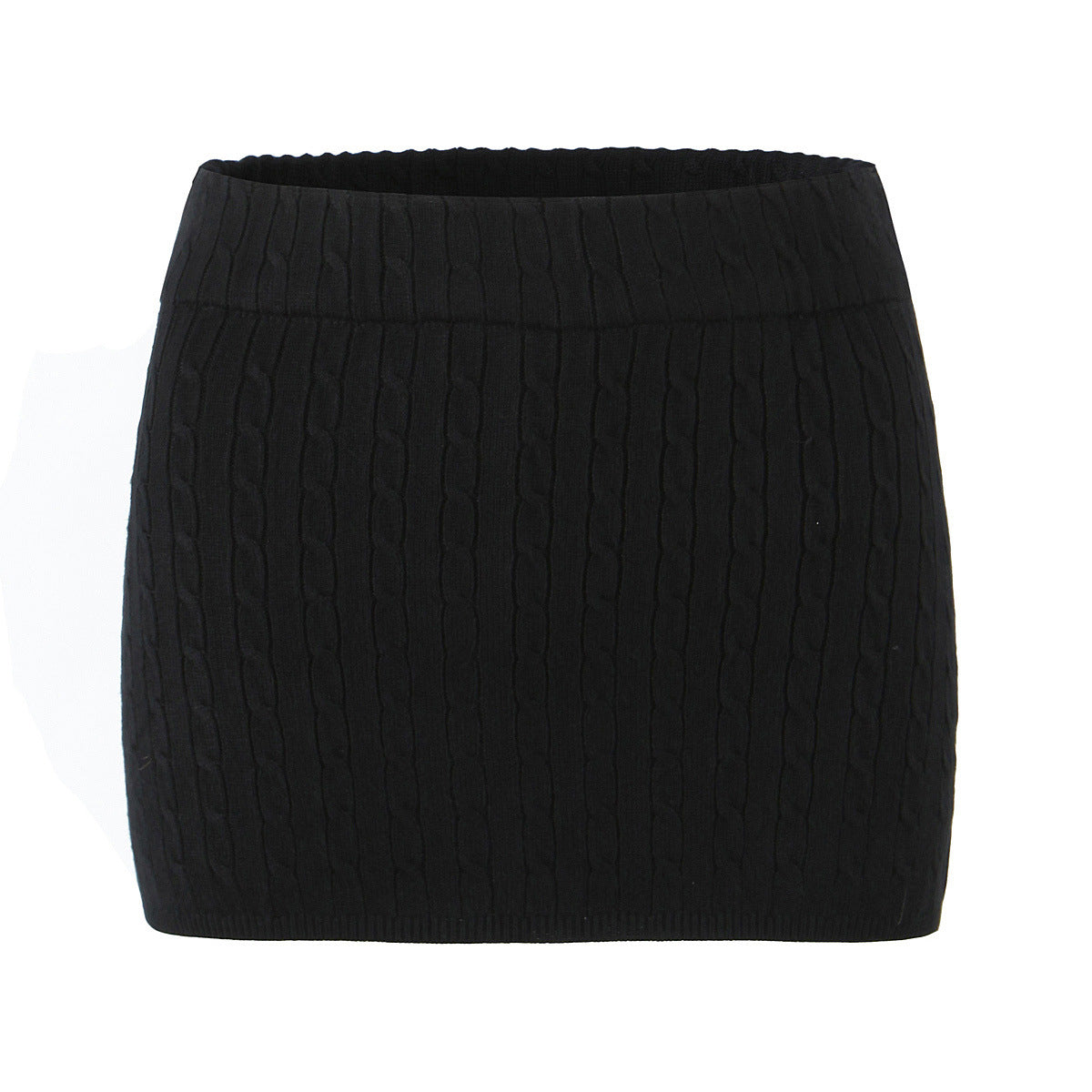 Solid Color Slim Fit Knit Short Skirt for Women Autumn Sexy Casual All Match High Waist Tight Sheath Skirt