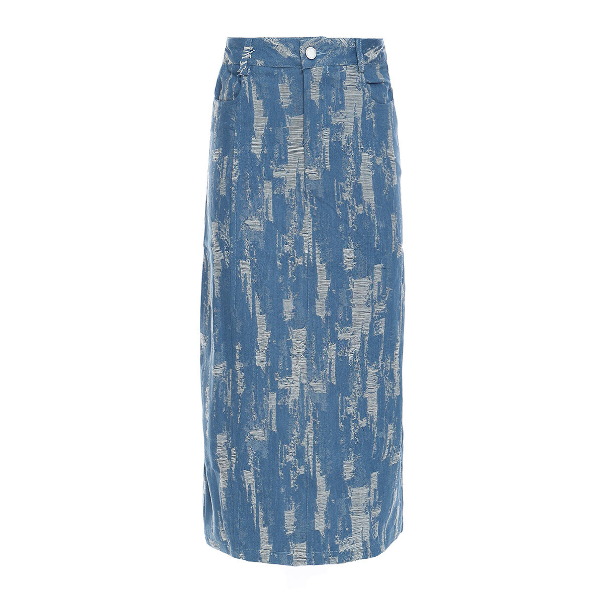 Spring Summer Denim Skirt Women High Waist A Line Skirt Mid Length Slimming Office Lady Sheath Skirt
