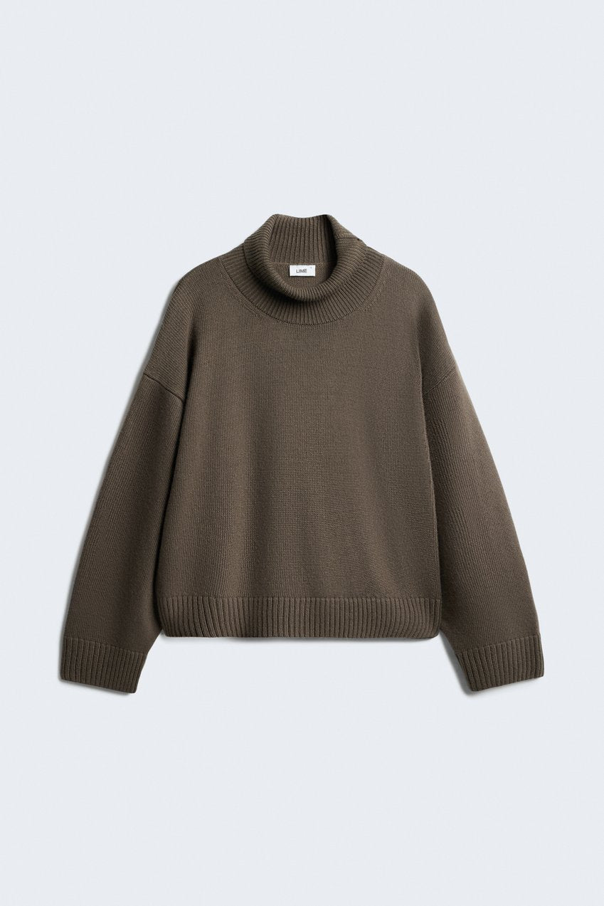 Knitted Women Autumn Winter Women Clothing Wind Loose High Collar Sweater Short