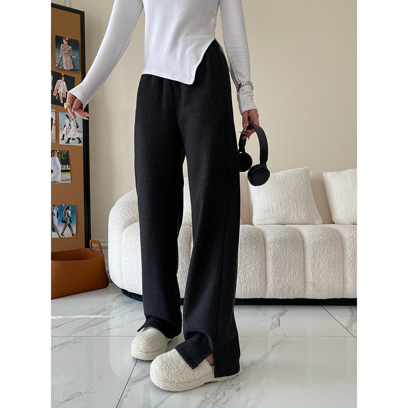 Wide Leg Pants Mopping Split Autumn Winter
