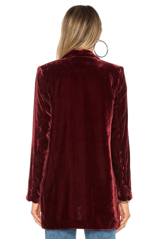 Pleuche Blazer Women Coat Slim Simple Casual All-Match Coat Outerwear