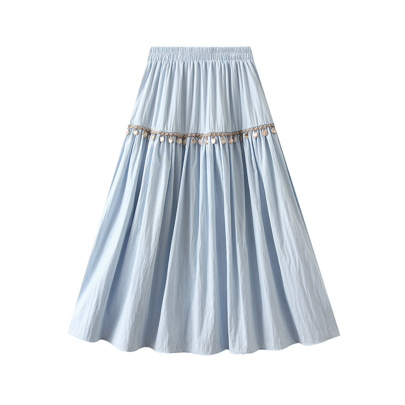 Bohemian Vacation Embroidered Skirt Women Summer Retro Slimming A line Skirt