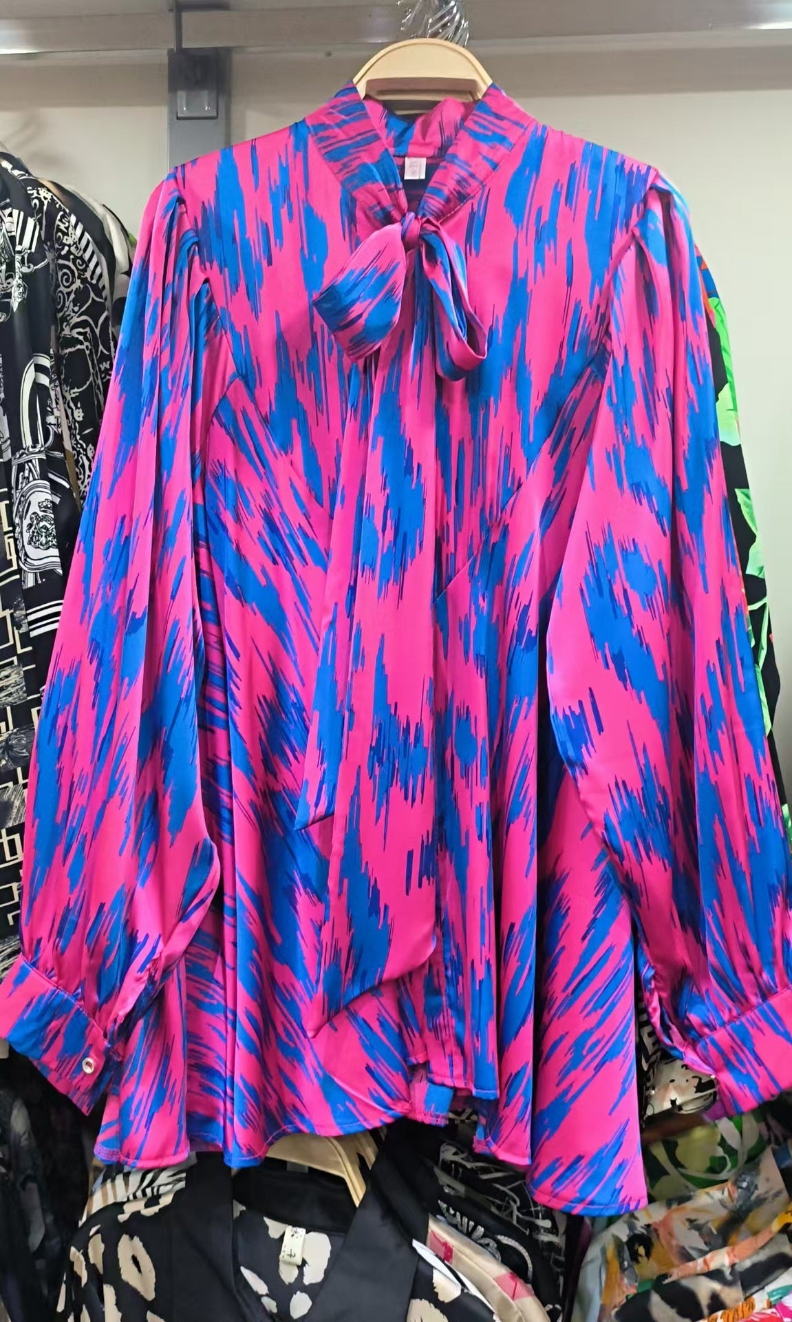 Fall Contrast Color Niche Loose Shirt Personality Street All Match Top Women High Sense