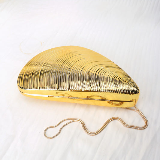 Gold Dinner Bag Shell Dinner Bag Crossbody Chain Shinny evening Clutch Purse Party