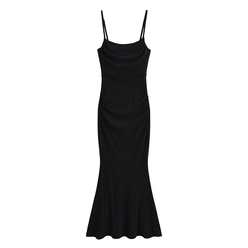 Sexy Sexy Pleated Boning Corset Strap Dress Summer Waisted Slim Fit Package Hip Dress