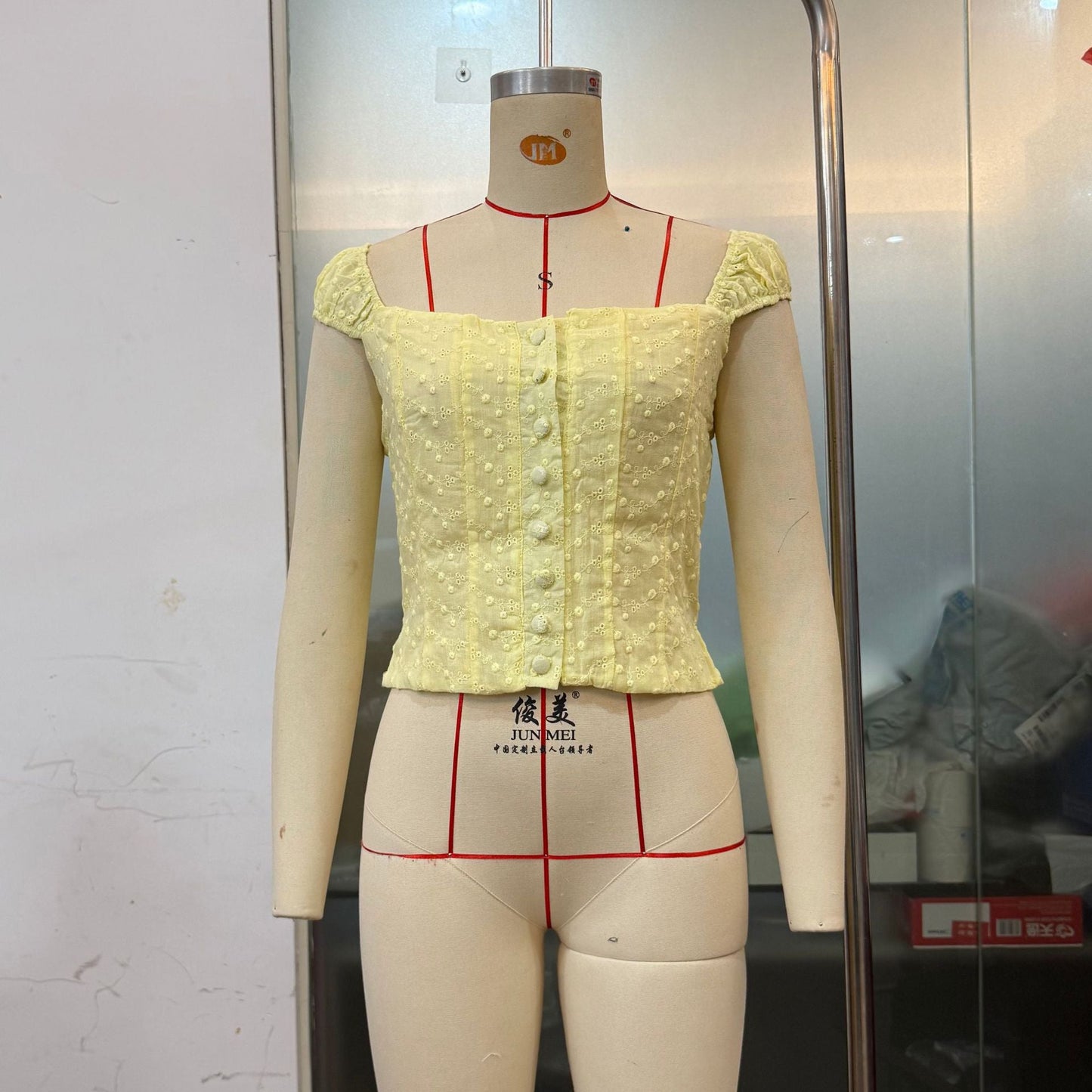 Vest Sexy Slim Polka Dot Button Square Collar Short Top Women