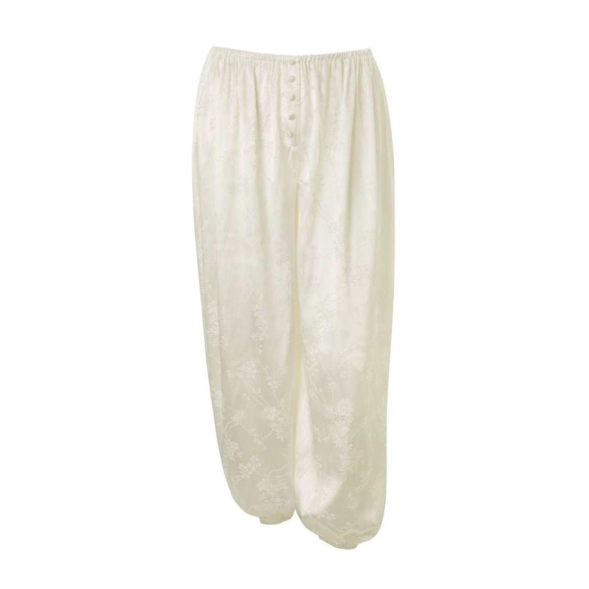 Women Clothing Summer Puff Sleeve Short Wrapped Chest Hollow Out Cutout Top Embroidered Trousers Set for Women