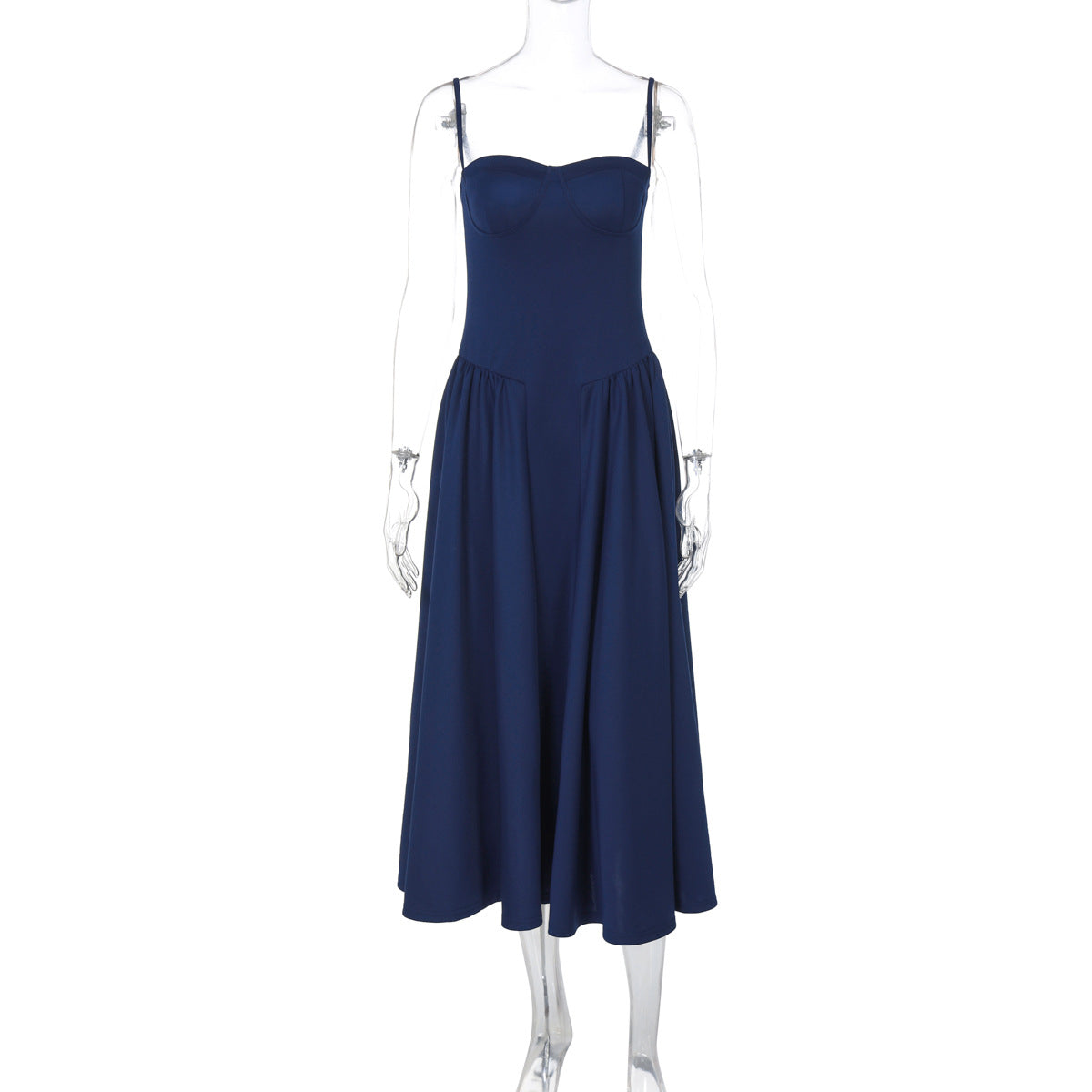 Women Wear Autumn Winter Sexy Waist Trimming Slim Backless Sling Dress